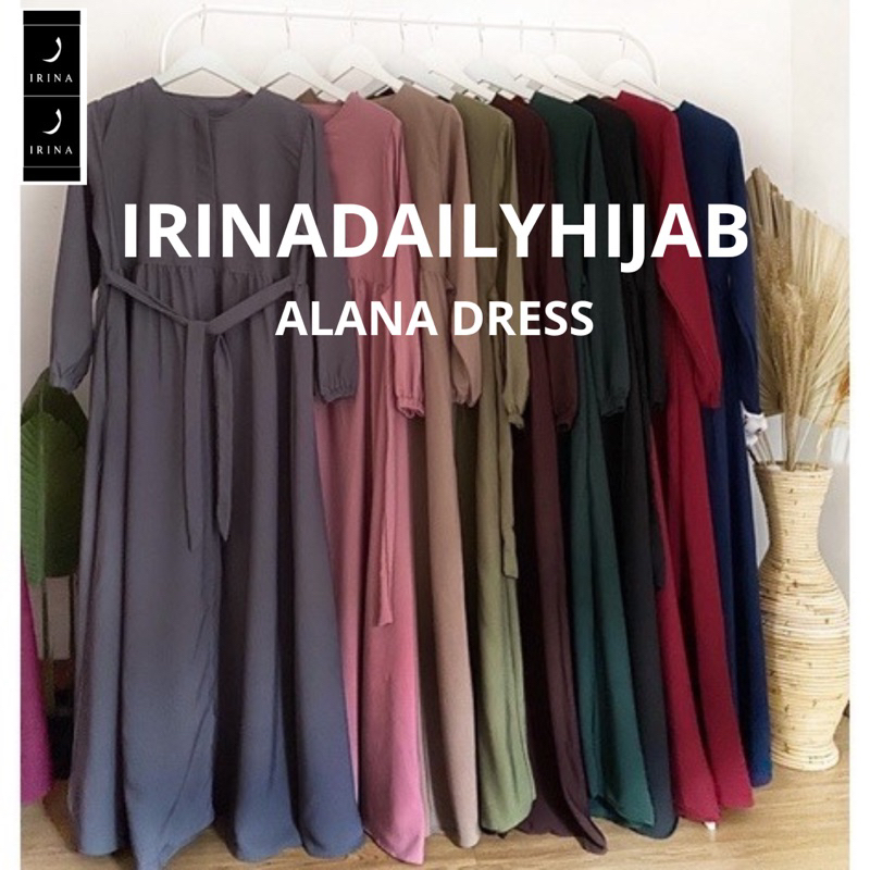 Gamis Basic ALANA DRESS Hijab Daily Wolfis Grade A Syari Casual Polos