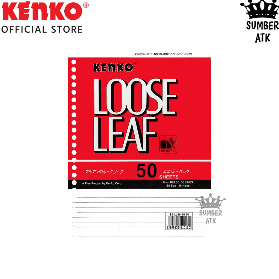 

KENKO LOOSE LEAF B5 LL 5 Sheet Lembar