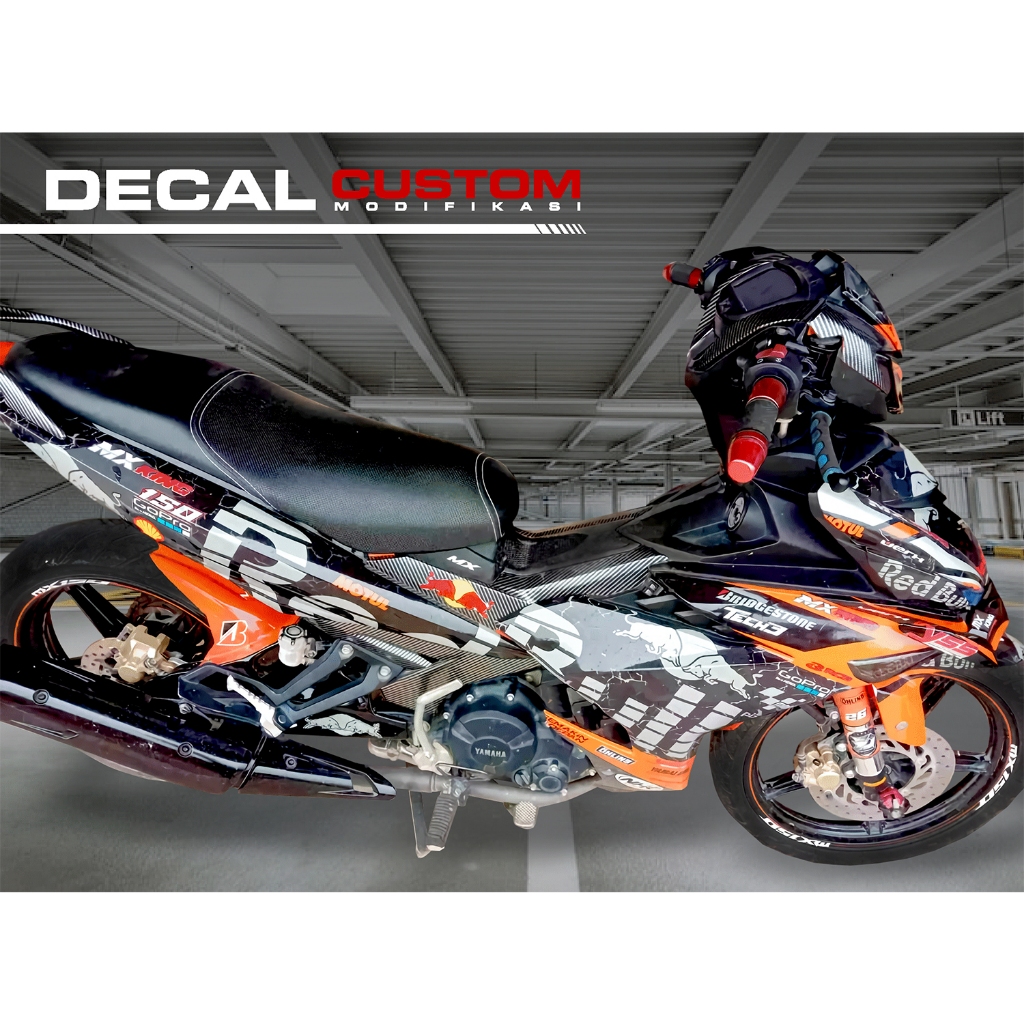 decal mx king 150 full body Decal MX king orange hitam grey sticker fullbody keran