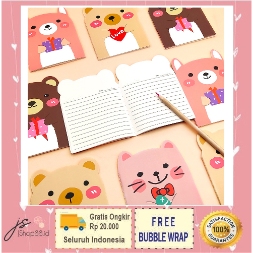 

Note Book Mini / Buku Tulis Kecil Cute Animal Berkuping/Buku Catatan /Notepad Mini Cute Bear