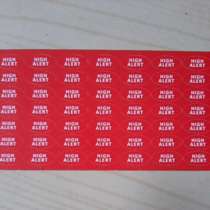 

Stiker Label High Alert Oval