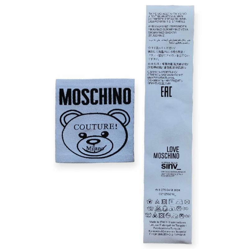 

MALL!! LABEL TAG WASH MOSCHINO KUALITAS TINGGI ONE SET