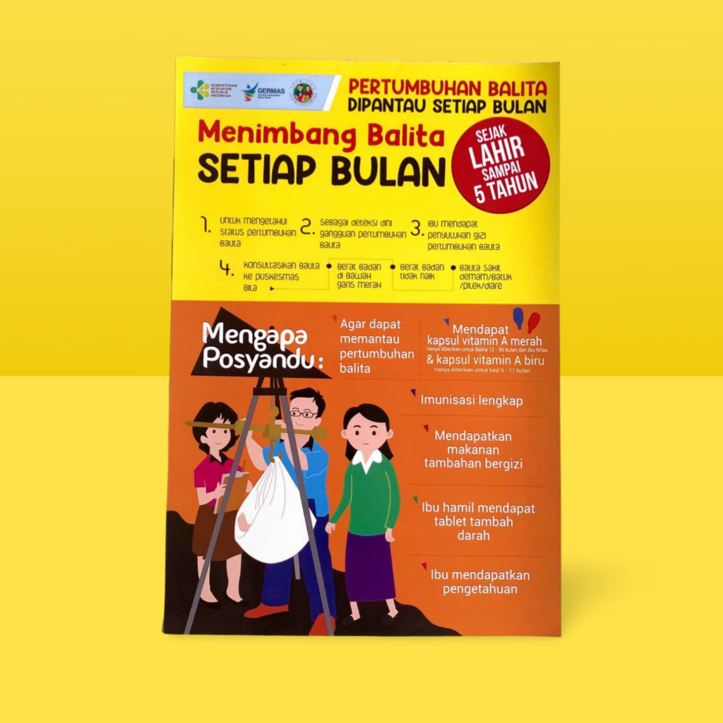 Poster Kebidanan | Poster Pemantauan Pertumbuhan Balita Setiap Bulan |  Poster Menimbang Balita Seti