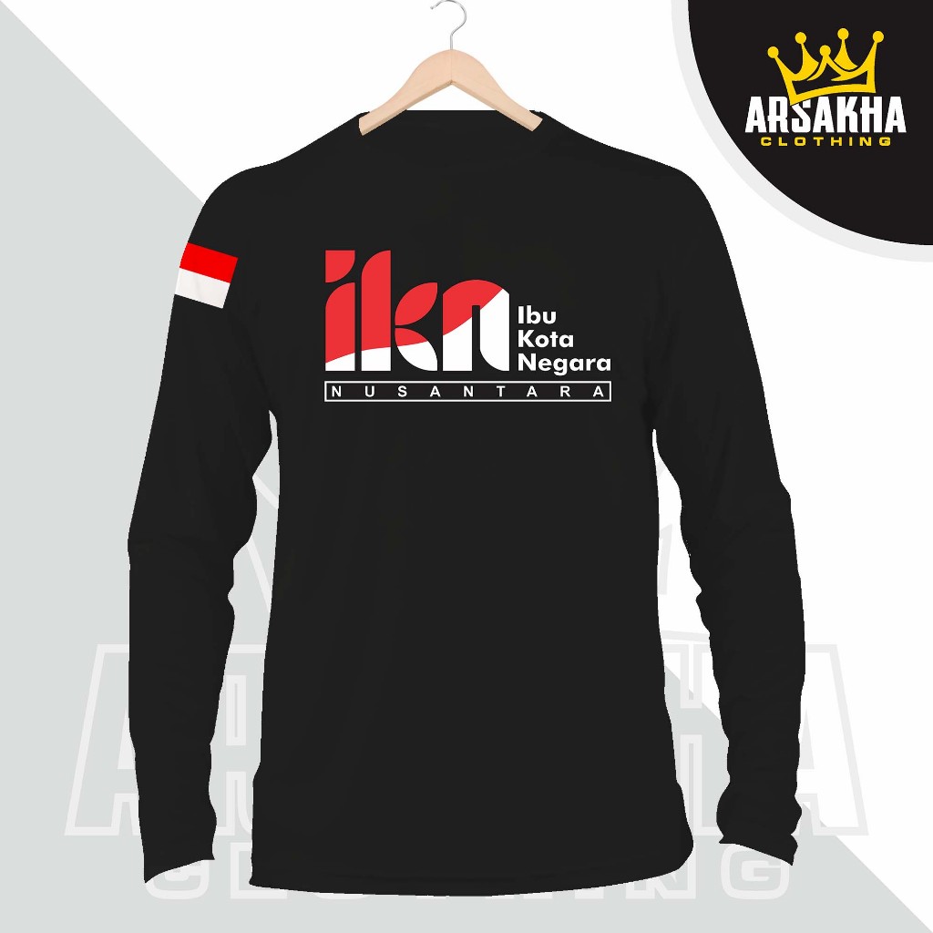 Kaos Lengan Panjang IKN Nusantara Ibu Kotan Negara Indonesia Keren Baju Kaos  Baju Distro Katun Comb