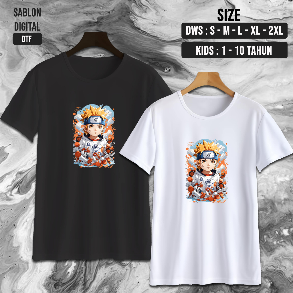 NW080 Kaos KARTUN NARUTO / Kaos NARUTO / Baju Kaos Oblong / Baju Anak Anime Kaos Dewasa Unisex / Cou