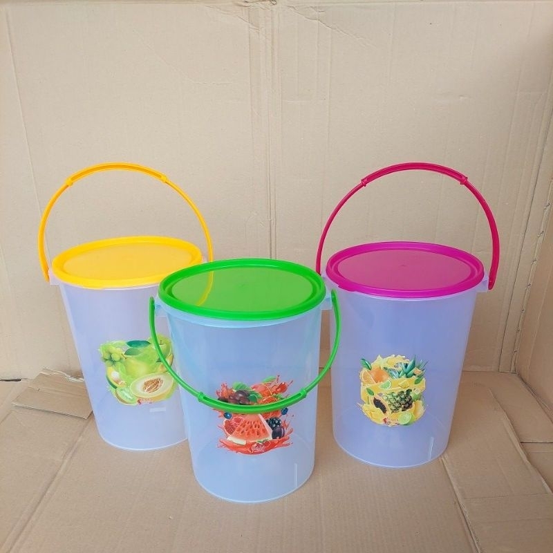 Toples plastik plus gagang/toples es buah 13,5 liter citra jaya plastik