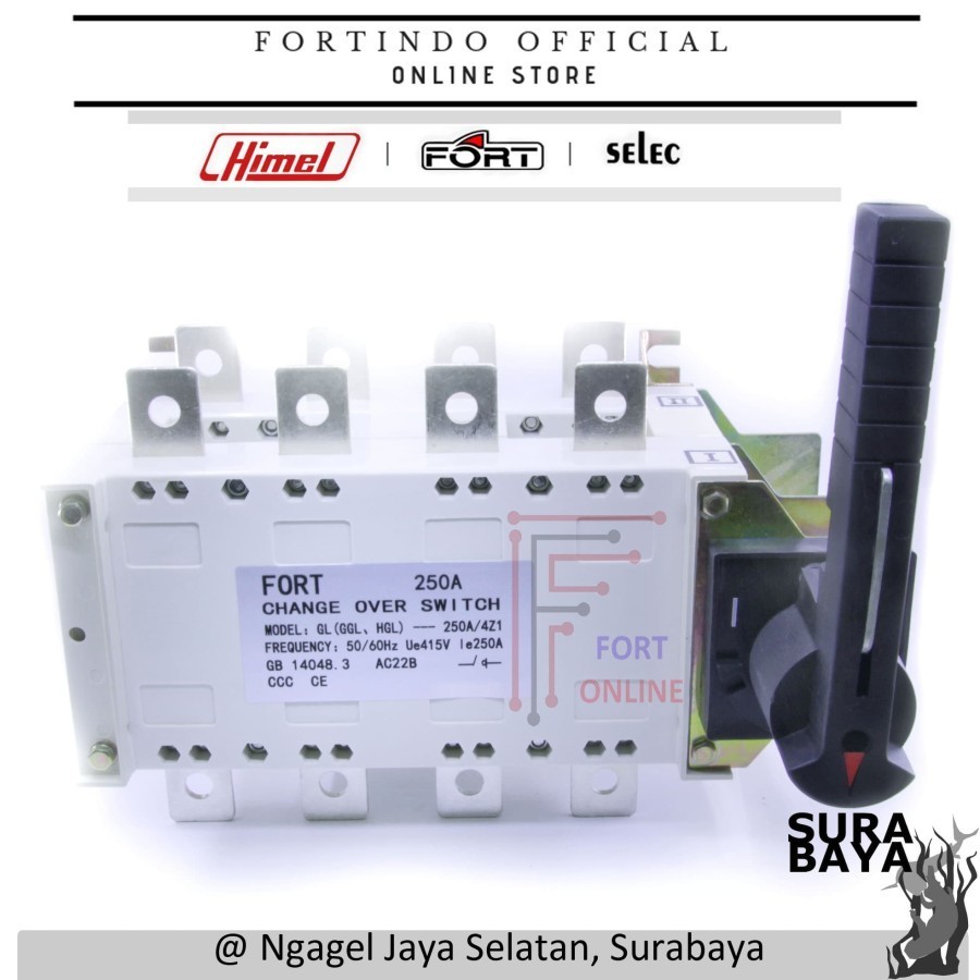 COS change over switch 100A 4p fort panel