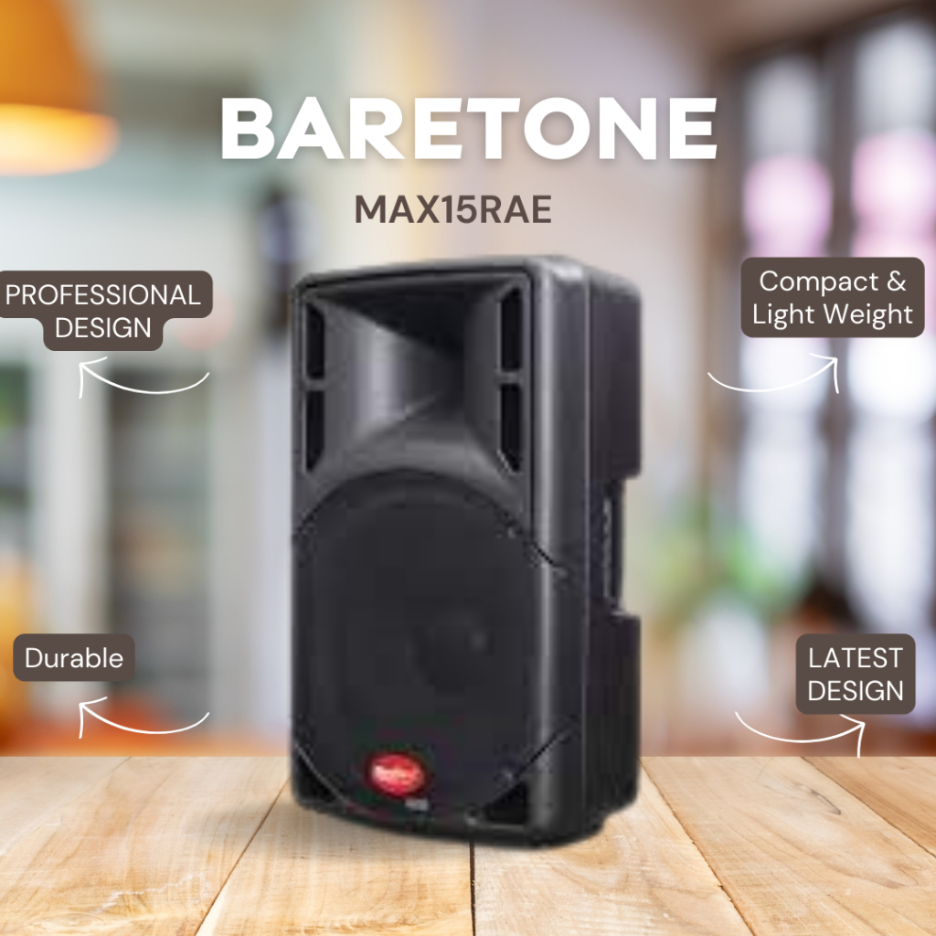 SPEAKER AKTIF BARETONE MAX15RAE / MAX 15 RAE / MAX-15RAE 15 INCH GARANSI RESMI BARETONE