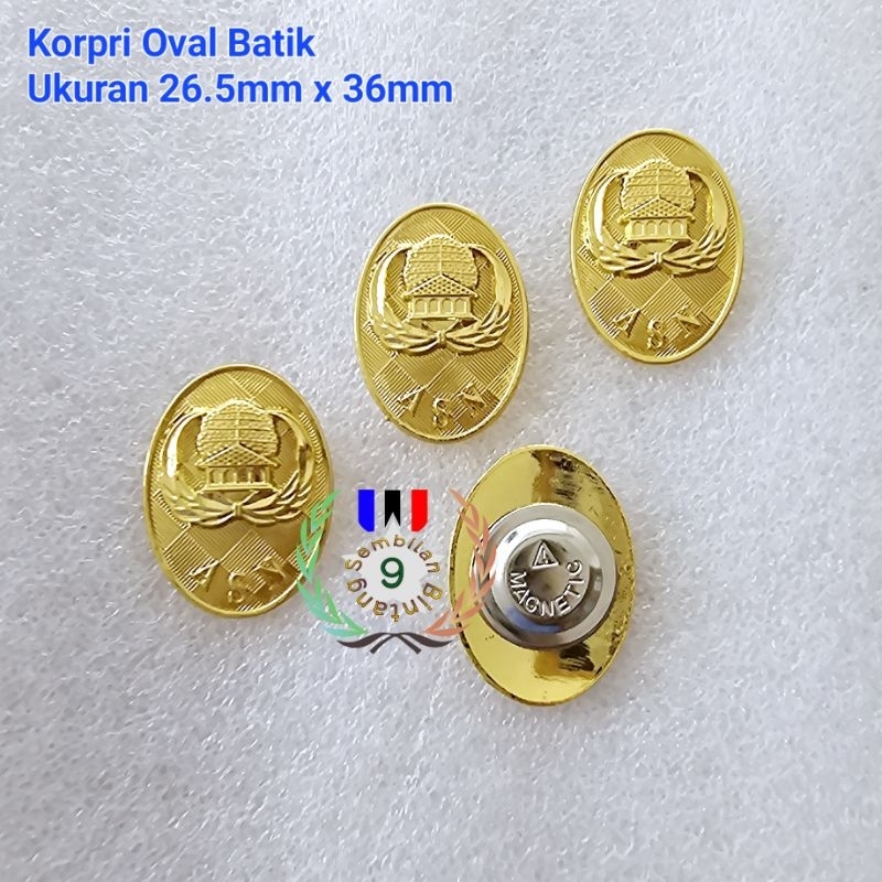 Pin Korpri Asn Oval Magnet Batik