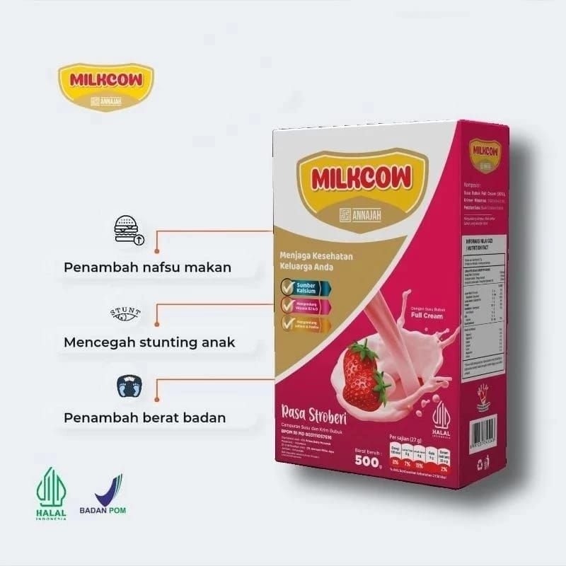 

Milkcow Susu Penambah Berat Badan Rasa Strawbery 500 gram