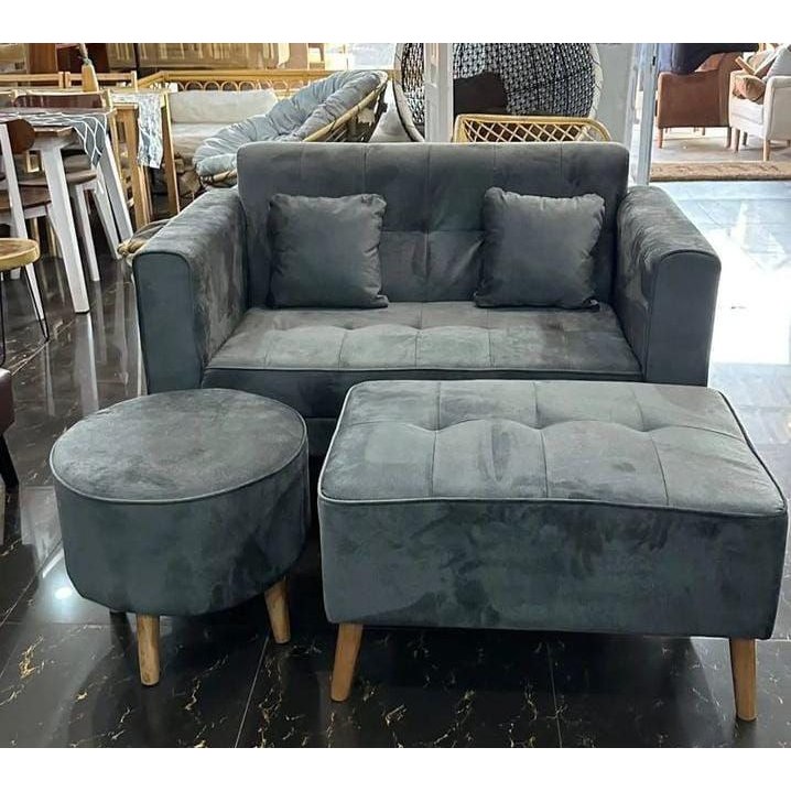 Set Sofa Kotak 2 Seater + Bench + Stool