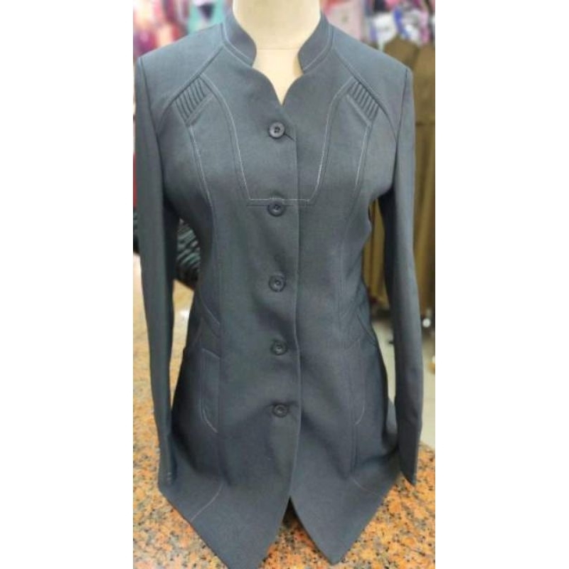 Setelan Blazer Wanita Abu Tua || Blazer Guru || Seragam guru Jumbo