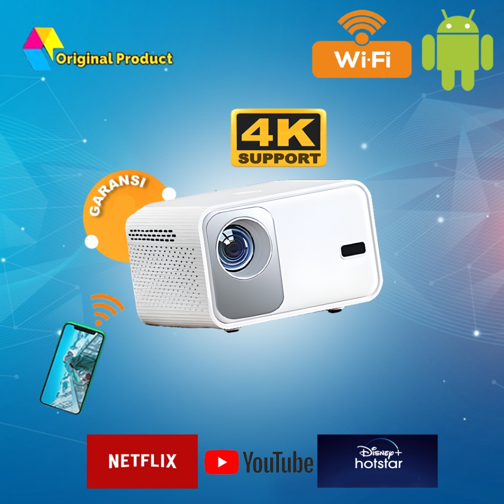 Proyektor Android  wifi / Infocus Wifi / Proyektor Mini / Proyektor Wifi / Projector Android 3000 Lu