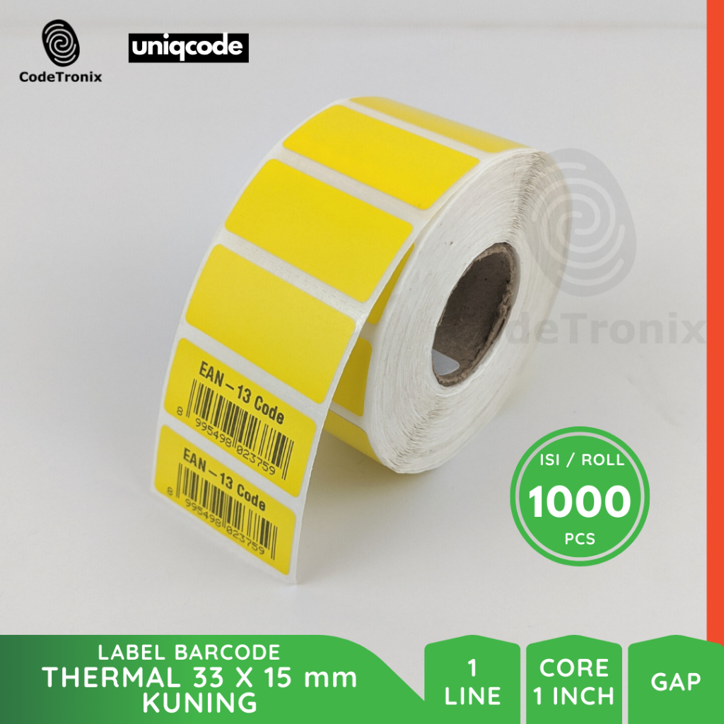 

Label Sticker Kertas Thermal 33x15 Barcode Direct Stiker Roll Warna 1 Line 1000 pcs