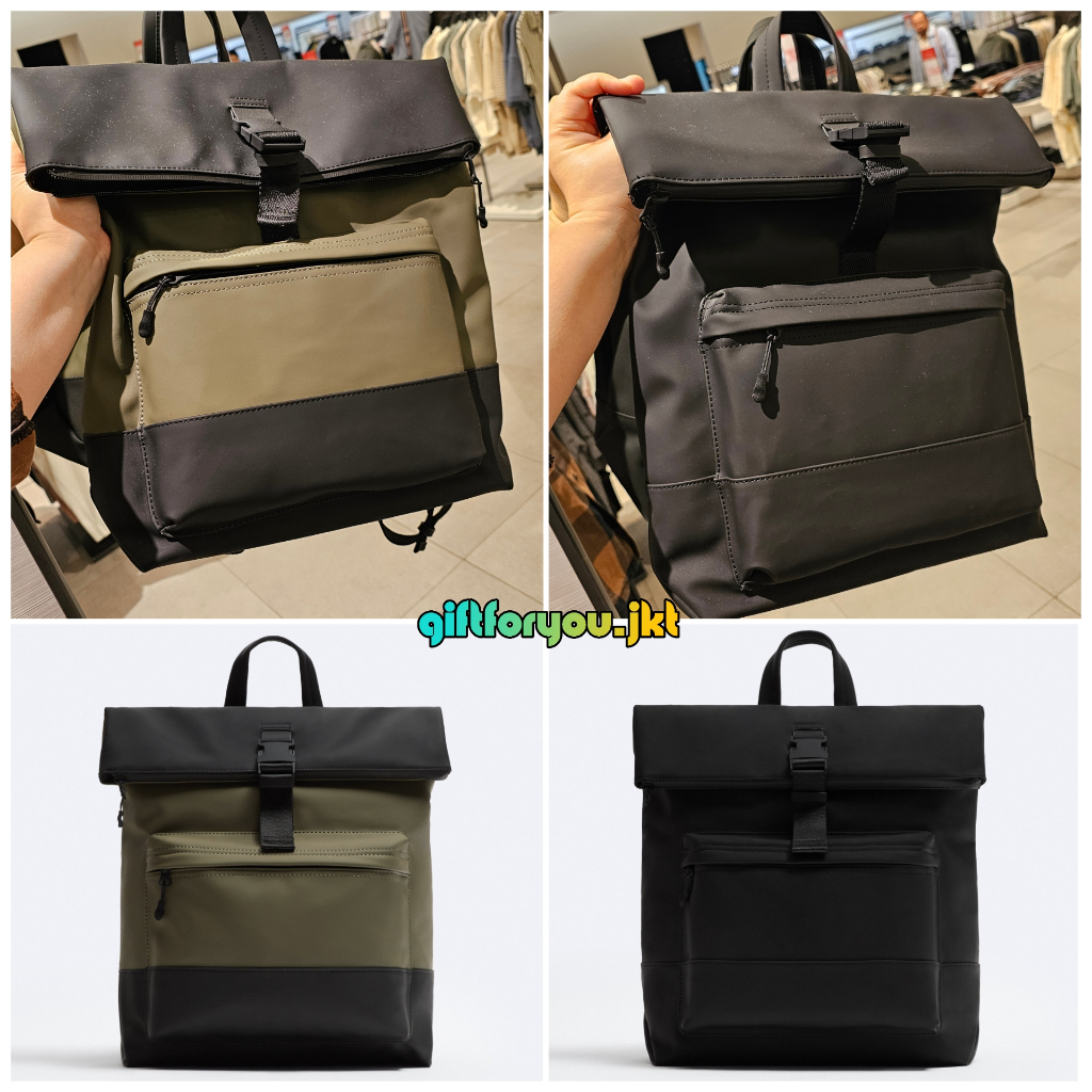 Tas Ransel Pria Zara Original Rubberised Backpack Ada Slot Laptop Bag Tas Punggung Cowok Laki Laki