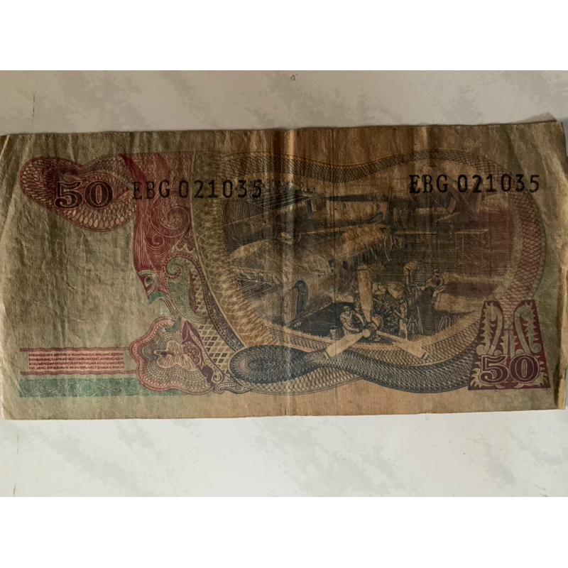 uang lima puluh rupiah 1968 jadul vintage 50 rupiah