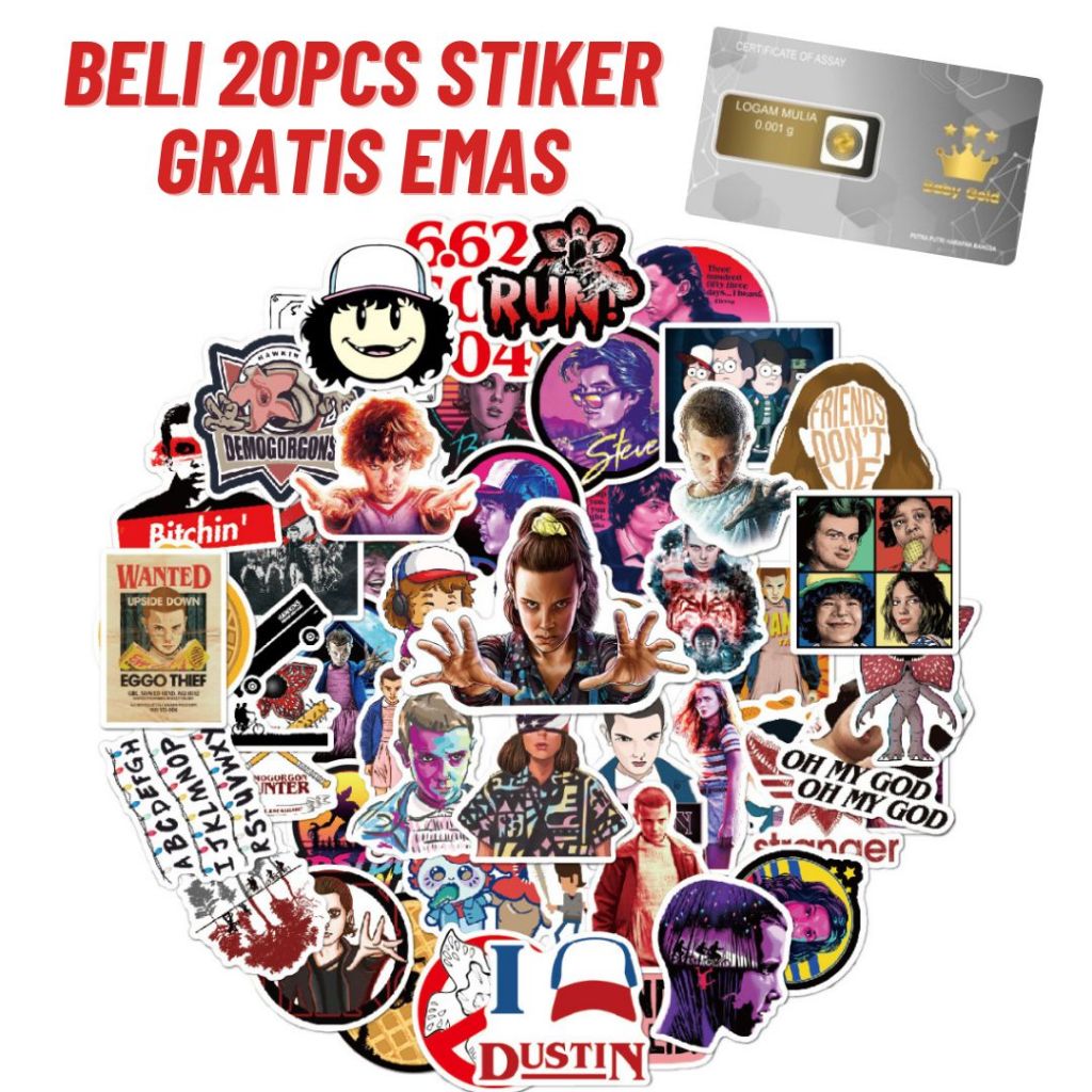 

100 PCS - Stranger Things Stiker Grafitti Anti Air / Stiker Koper / Stiker Kulkas