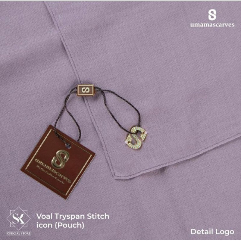 Hijab Voal Tryspan Stitch Pouch Umama Scarf Jilbab Segi Empat 110x110