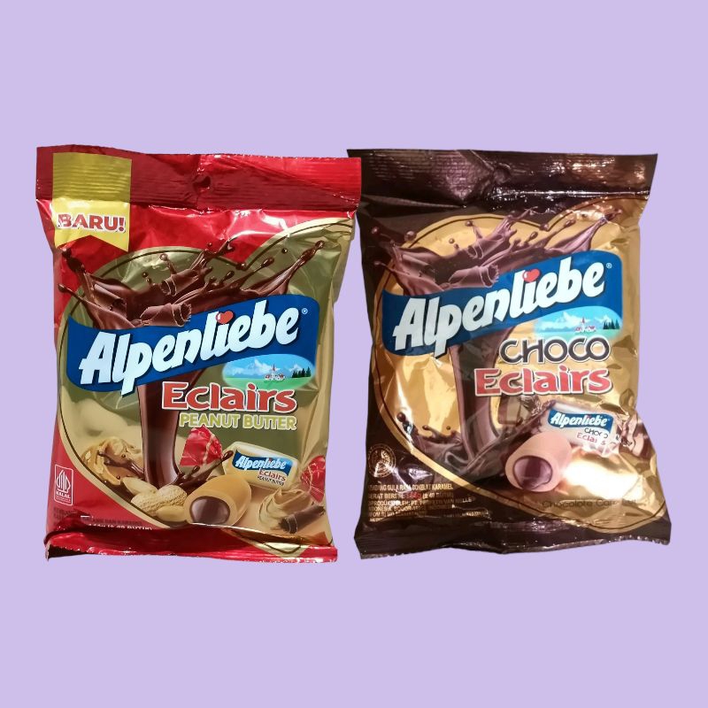 

Alpenliebe Eclairs Permen Coklat Kacang & Karamel Sak 144gr