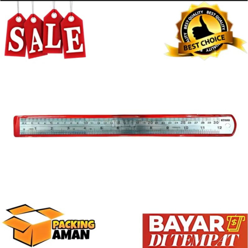 

(BISA COD) PROMO 1 PCS KENKO STAINLESS STEEL RULER / PENGGARIS / ALAT MENGGARIS 30CM