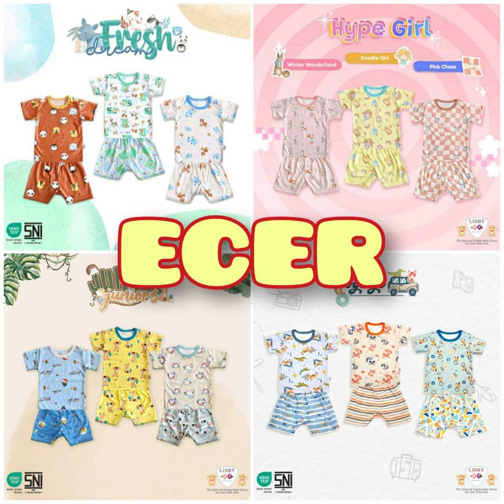 Libby Baby Setelan Pendek Kancing Pundak Terbaru