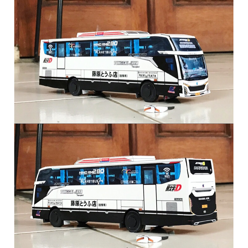 papercraft bus tunggal jaya kids panda reborn || riz_paperbus