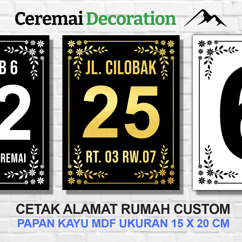 CM DECOR - CUSTOM NOMOR RUMAH PAPAN ALAMAT NOMER RUMAH KAYU PLAT KOST HOTEL PERUMAHAN - NR18