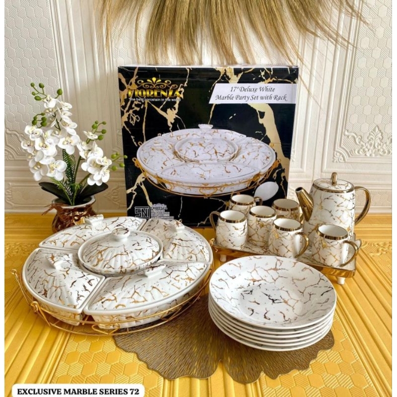 SET PRASMANAN MARBLE PUTIH FIORENZA