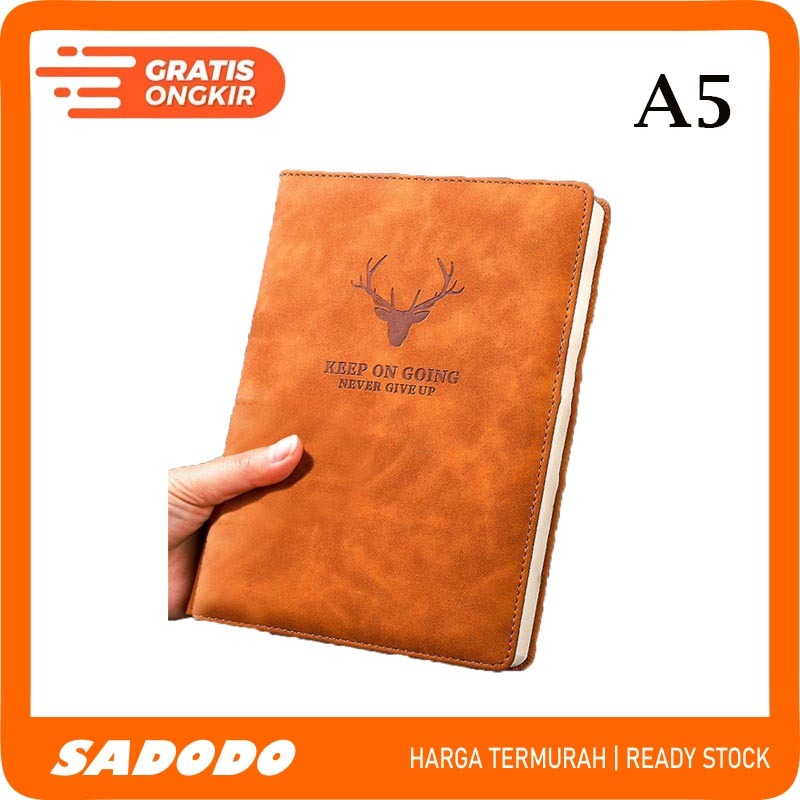 

SADODO Buku Catatan Notebook Diary Cover Kulit 100 Lembar A5 - Brown