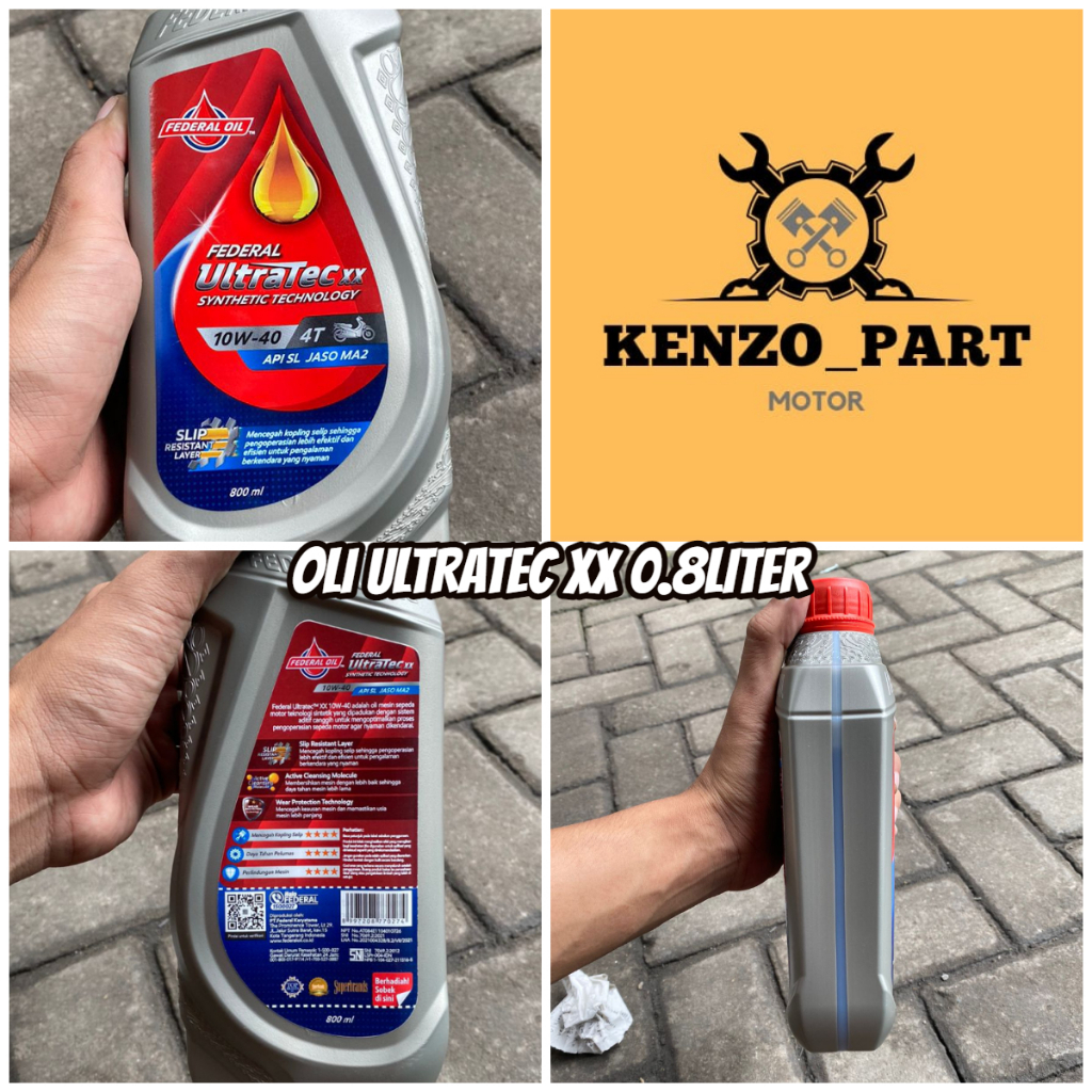 OLI FEDERAL ULTRATEC XX 10W-40 4T 800ML || OLI SEPEDA MOTOR FEDERAL ULTRATEC XX 10W-40 ISI 800ML