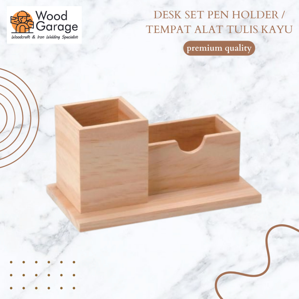 

Desk set pen holder / tempat alat tulis kantor kayu