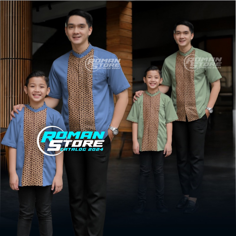 Baju Koko Couple Ayah Anak Laki Laki Lengan Pendek Bahan Toyobo Import Terbaru 2026