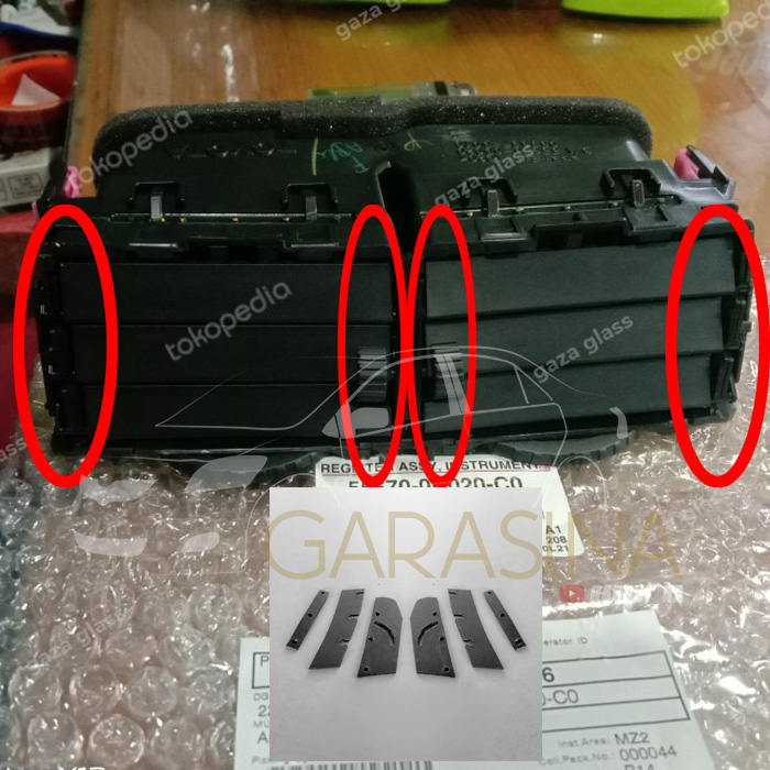 ( PRE ORDER ) Dudukan kisi kisi ac / Kit Grill  Yaris 2006-2013 ( Yaris Bapao)