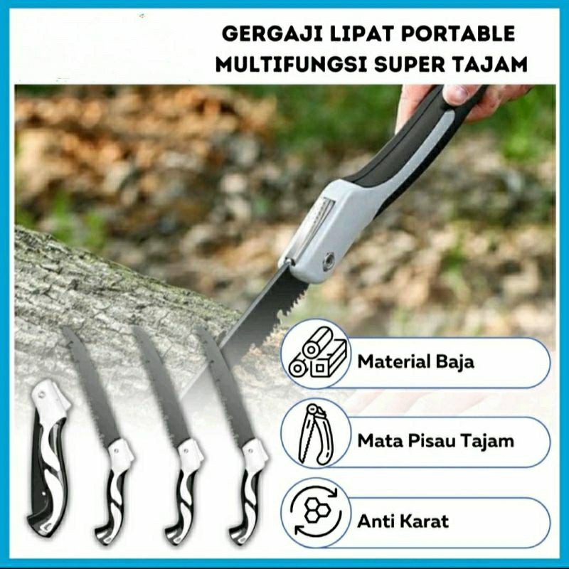 Gergaji Lipat  Portable Multifungsi 47cm 210mm Portable Folding Wood Hand Saw/ Alat Pemotong Kayu Da