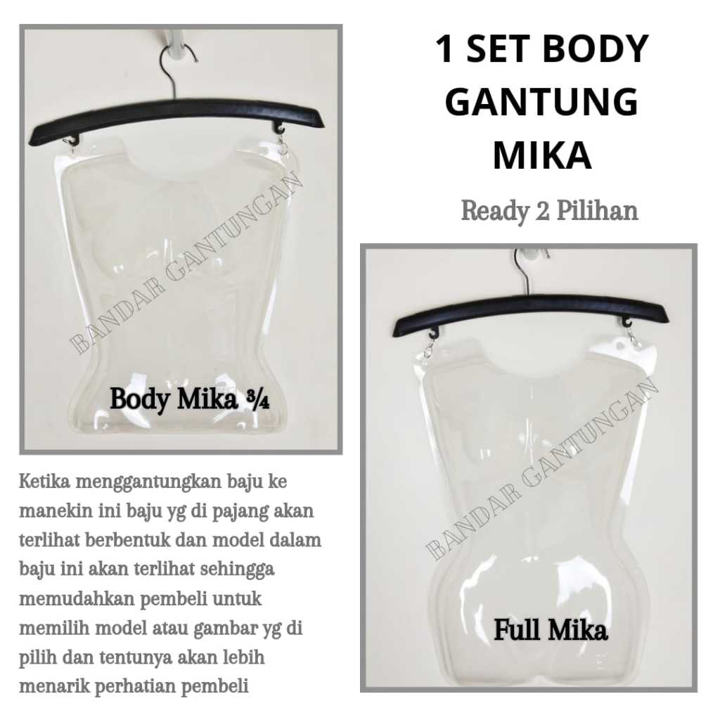 Hanger Gantung Bodi Gantung Mika Body Dinding Hanger Body Gantung Mika Bening Hanger Mika