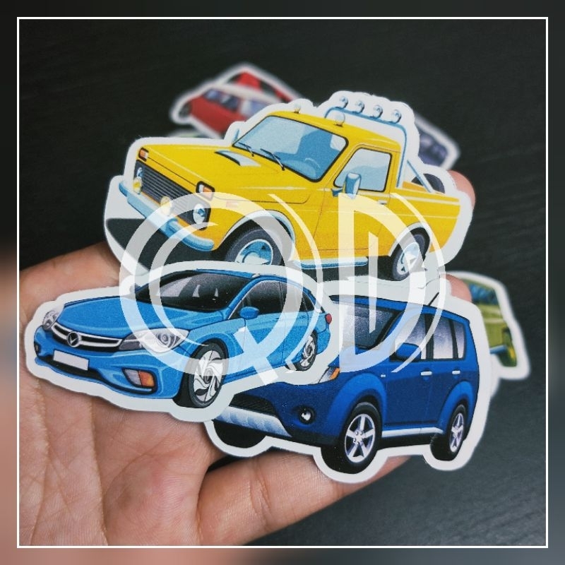 

isi 14 pcs stiker kertas mobil sticker glossy murah gambar mobil