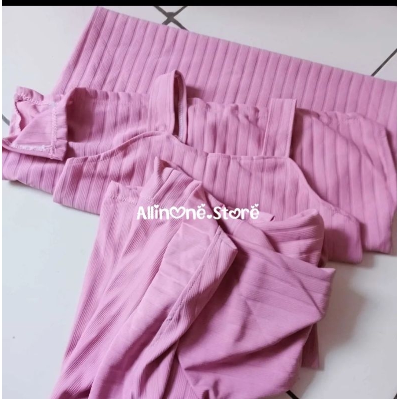 Stelan 2in1 dress tanktop+cardigan ready ungu muda (pengiriman pakai siCepat ya)