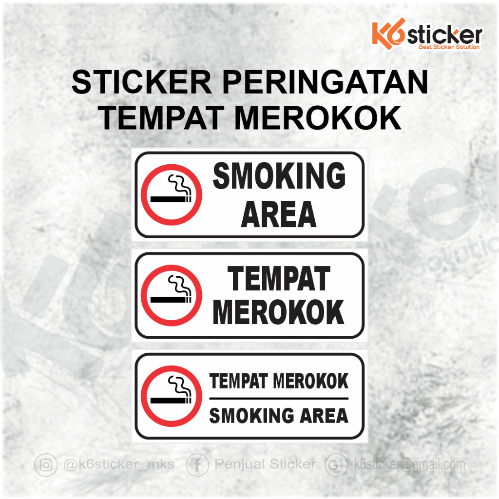 

Sticker Stiker Smoking area Tempat Merokok