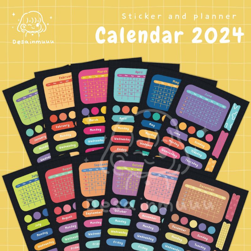 

Sticker sheet Calendar 2024 and planner by desainmuuu