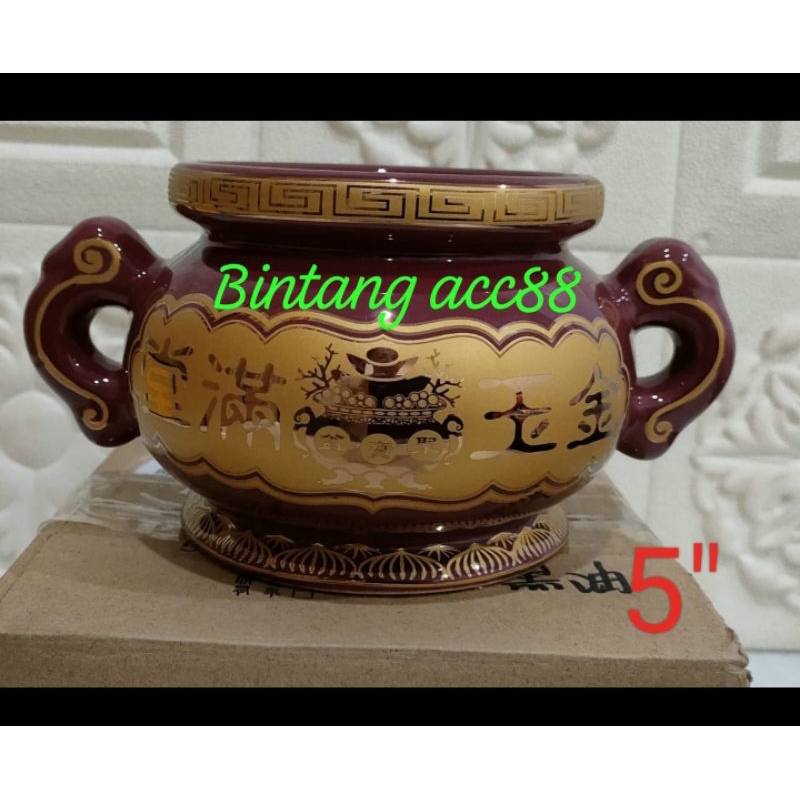 hio lo/ hiolo leluhur/ hiolo co sien -keramik - 5inch -maroon - g