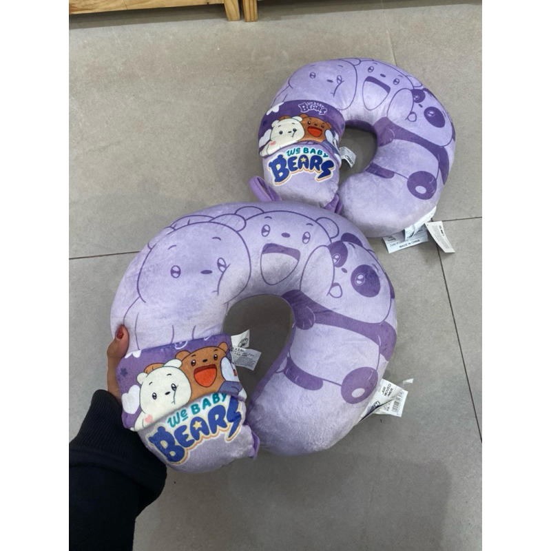 we bare bears / we baby bears u-shaped pillow with eyemask / bantal leher miniso dengan penutup mata