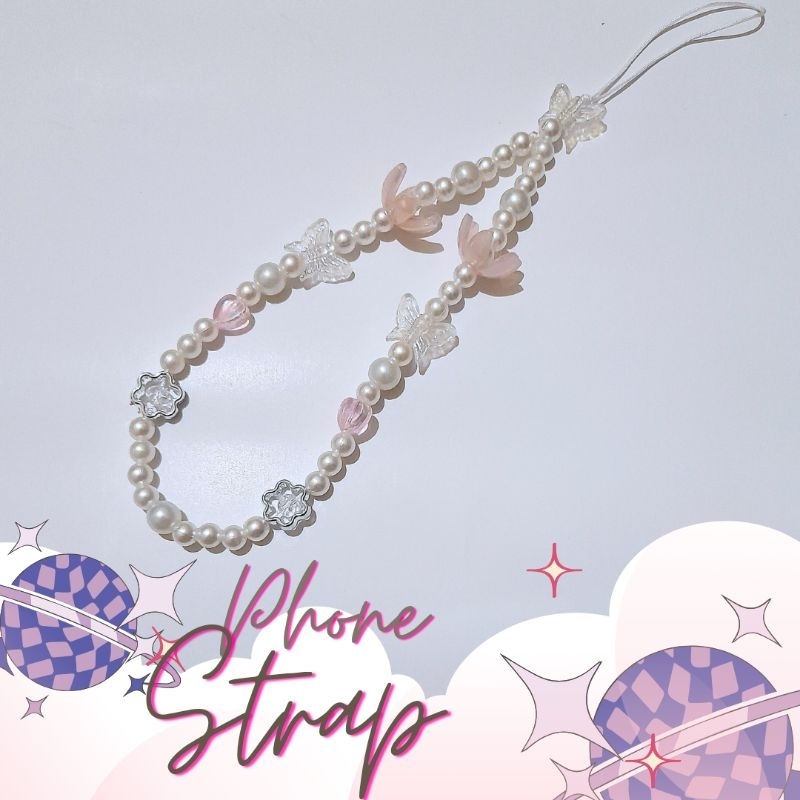 Phone Strap Mutiara | Gantungan HP | Manik | Mutiara | Lucu | Mute