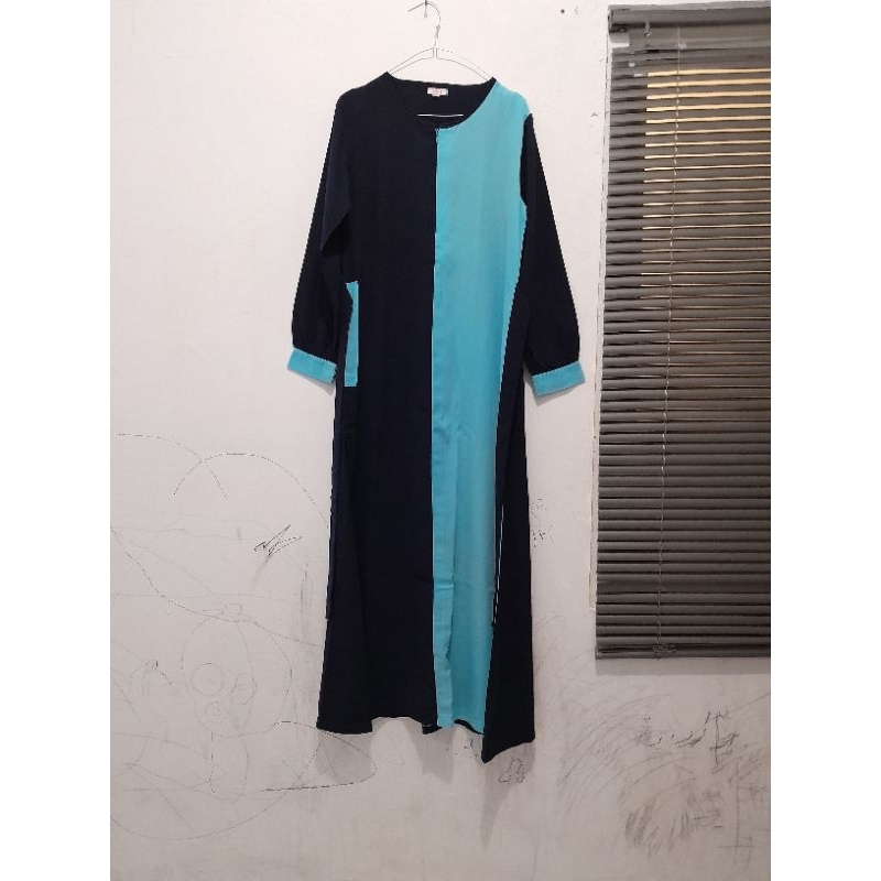 gamis preloved biru navy