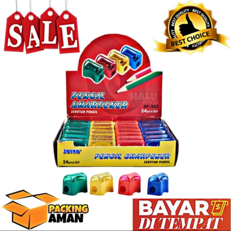 

(BISA COD) PROMO 24 Pcs Sharpener Rautan Serutan Joyko SP-362