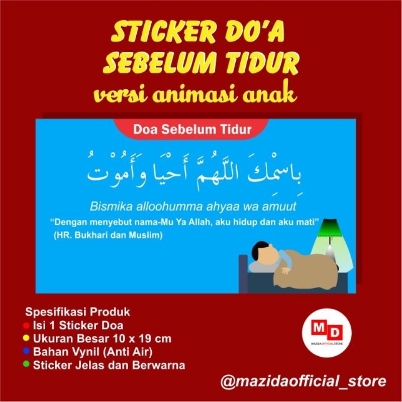 

Sticker Doa Sebelum Tidur Anak Ukuran Besar Anti Air