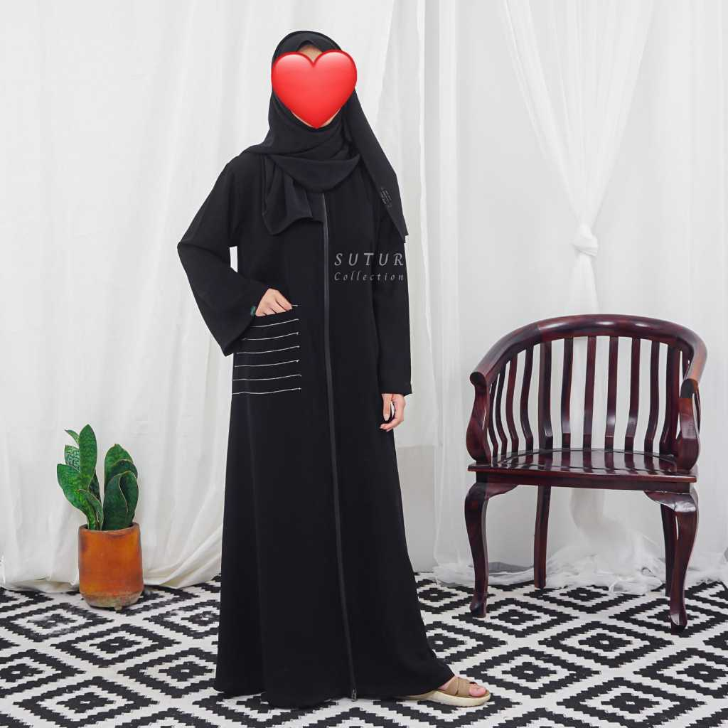 ABAYA SUTUR LUMAYAN SAKU BENANG NILON//ABAYA HITAM/ABAYA TARIM/ABAYA TERBARU/ABAYA TRENDI/GAMIS HITA