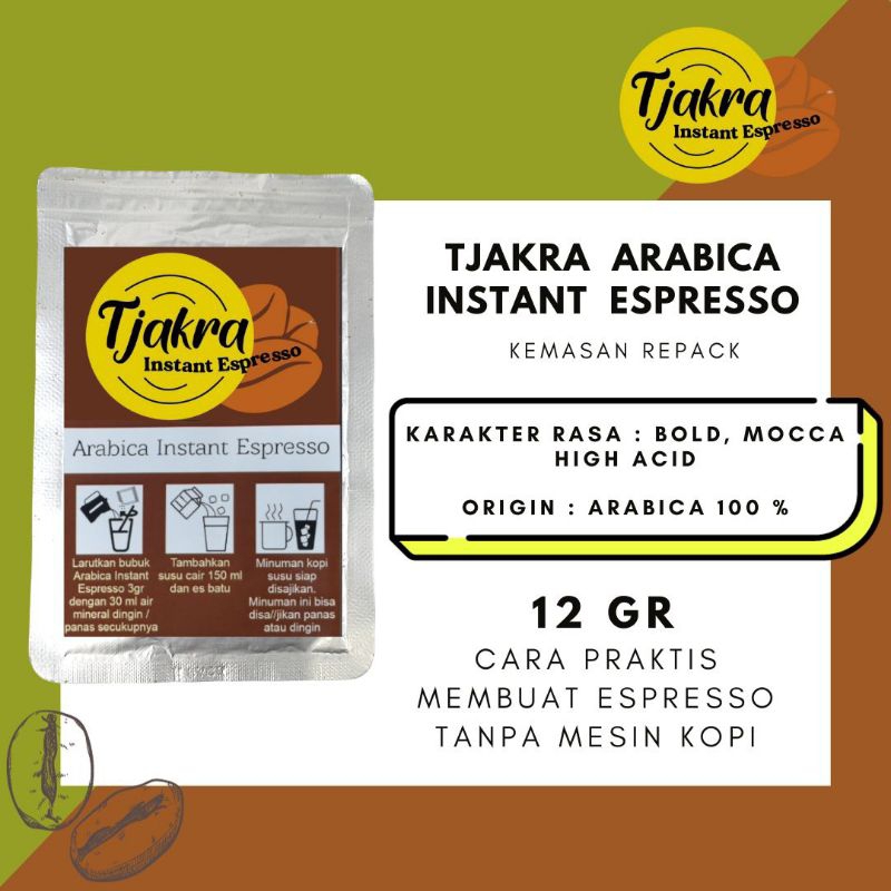 

Black Coffee l Arabica Tjakra Instant Espresso 12 Gr I Kopi larut Air Tanpa Ampas