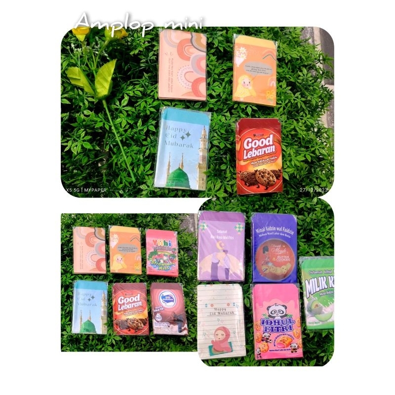 

( paket Bundle isi 100pcs) Amplop Lebaran mini isi 10 pak mix motif