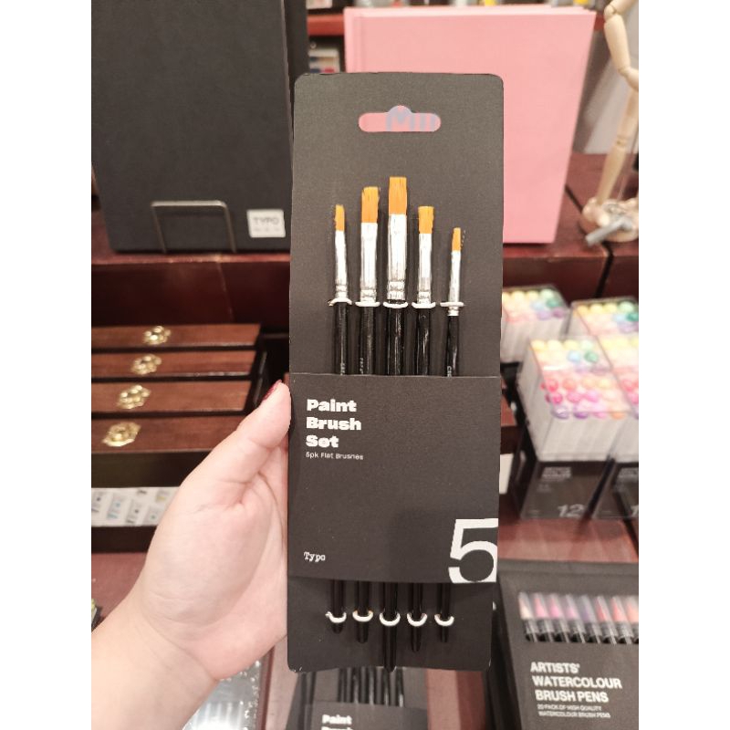 

Typo Paint Brush Set Paket Kuas Melukis Flat Brushes Original isi 5