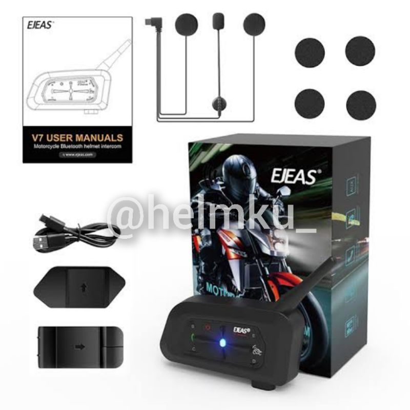 Intercom Helm Ejeas V7 7 Rider Bluetooth